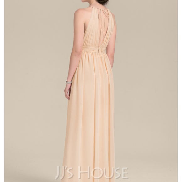 Champagne floor length bridesmaid/ prom dress - Picture 4 of 7